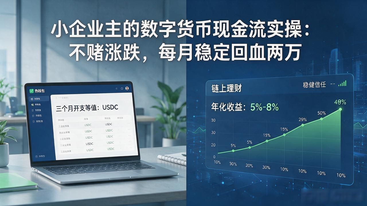 小企业主的数字货币现金流实操：不赌涨跌，每月稳定回血两万
