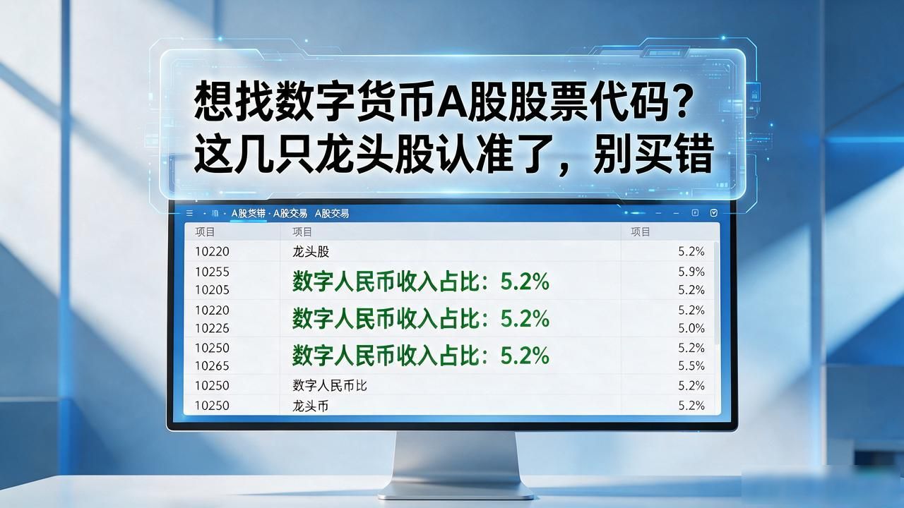 想找数字货币A股股票代码？这几只龙头股认准了，别买错